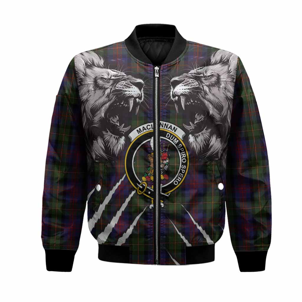 MacLennan (McLennan) Tartan Crest Bomber Jacket Ferocious Lion Style
