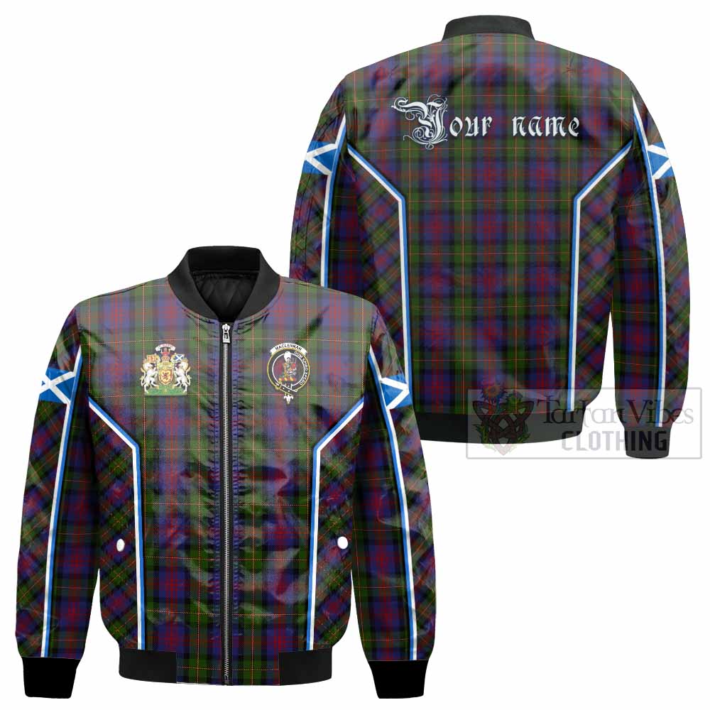 MacLennan (McLennan) Tartan Crest Bomber Jacket Scotland Coat of Arm Flag Style - Tartan Vibes Clothing