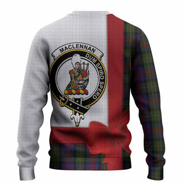 MacLennan (McLennan) Tartan Crest Christmas Christmas Ugly Sweater Highland Cow Bagpipes Coquette Bow Style
