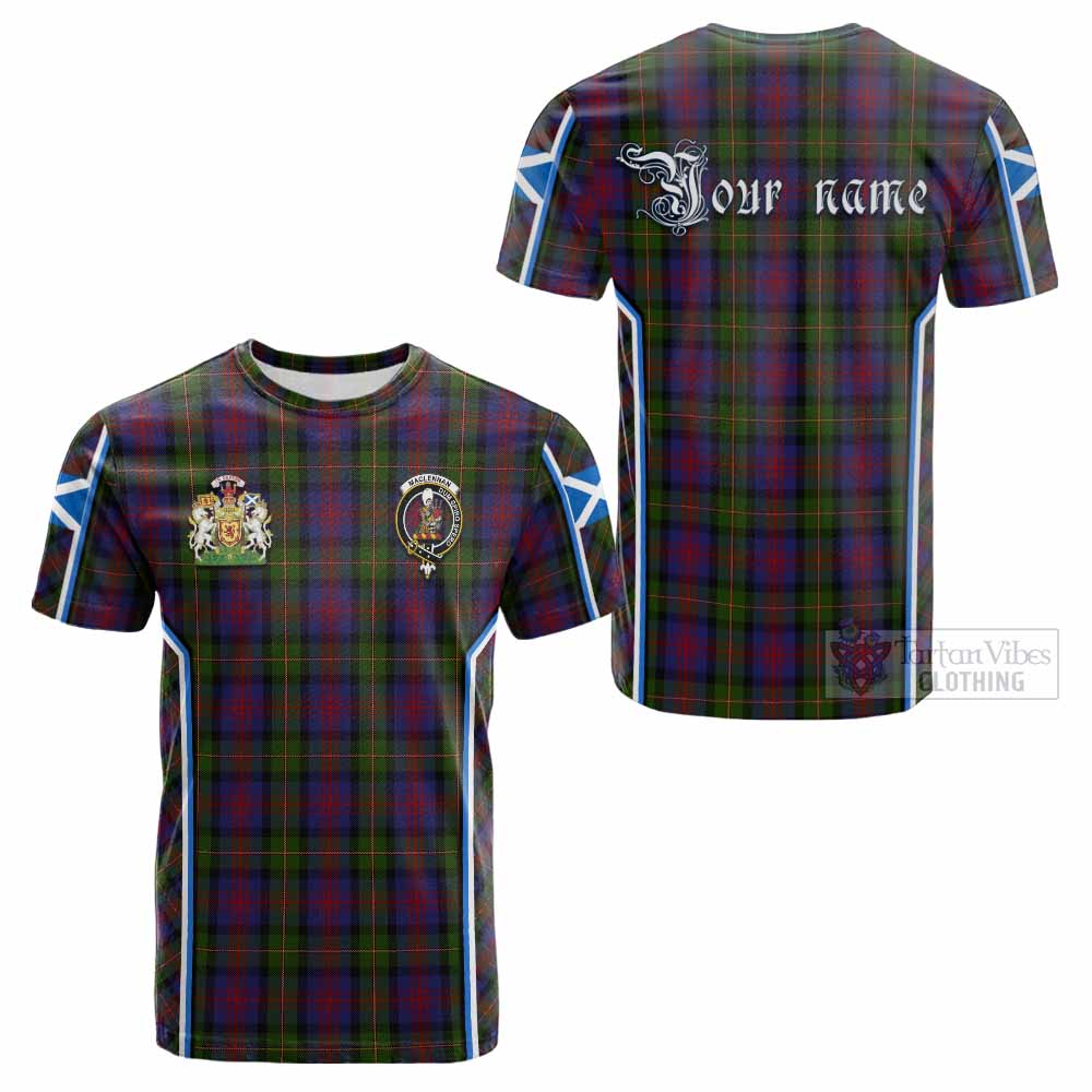 MacLennan (McLennan) Tartan Crest Cotton T-shirt Scotland Coat of Arm Flag Style - Tartan Vibes Clothing