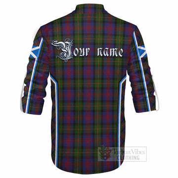 MacLennan (McLennan) Tartan Crest Ghillie Kilt Shirt Scotland Coat of Arm Flag Style