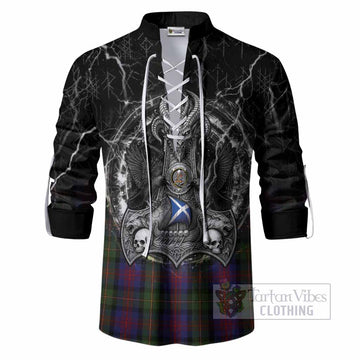 MacLennan (McLennan) Tartan Crest Ghillie Shirt Celtic Odin's Raven Legacy