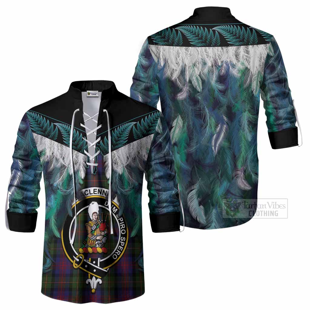 MacLennan (McLennan) Tartan Crest Ghillie Shirt New Zealand Maori Korowai Cloak