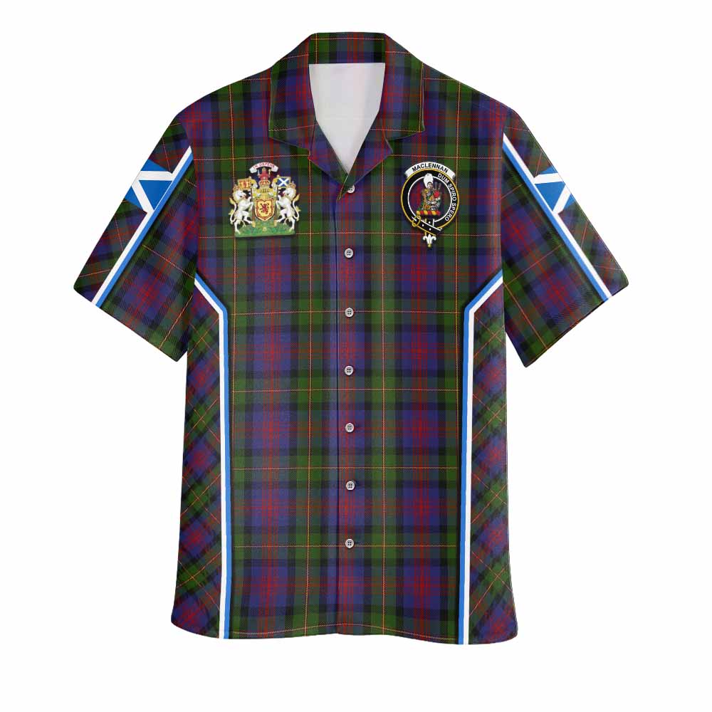 MacLennan (McLennan) Tartan Crest Hawaiian Shirt Scotland Coat of Arm Flag Style - Tartan Vibes Clothing