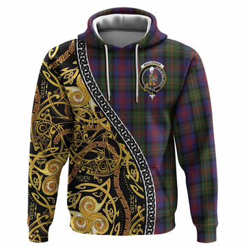 MacLennan (McLennan) Tartan Crest Hoodie Celtic Knot and Triple Trickle Spiral Symbols
