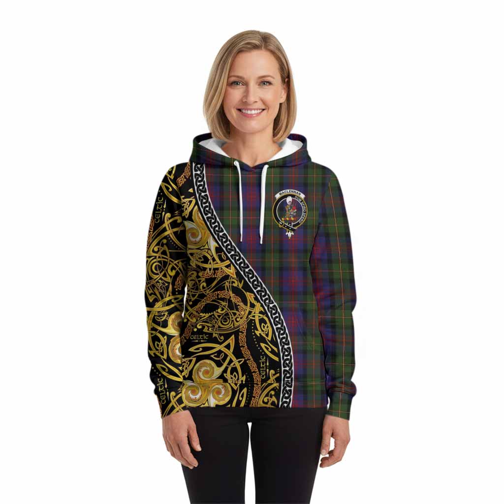 MacLennan (McLennan) Tartan Crest Hoodie Celtic Knot and Triple Trickle Spiral Symbols