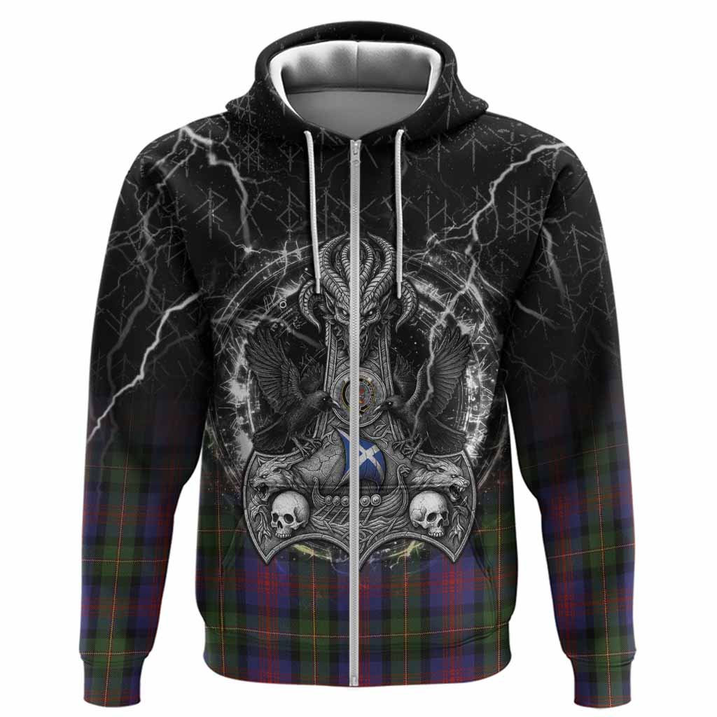 MacLennan (McLennan) Tartan Crest Hoodie Celtic Odin's Raven Legacy