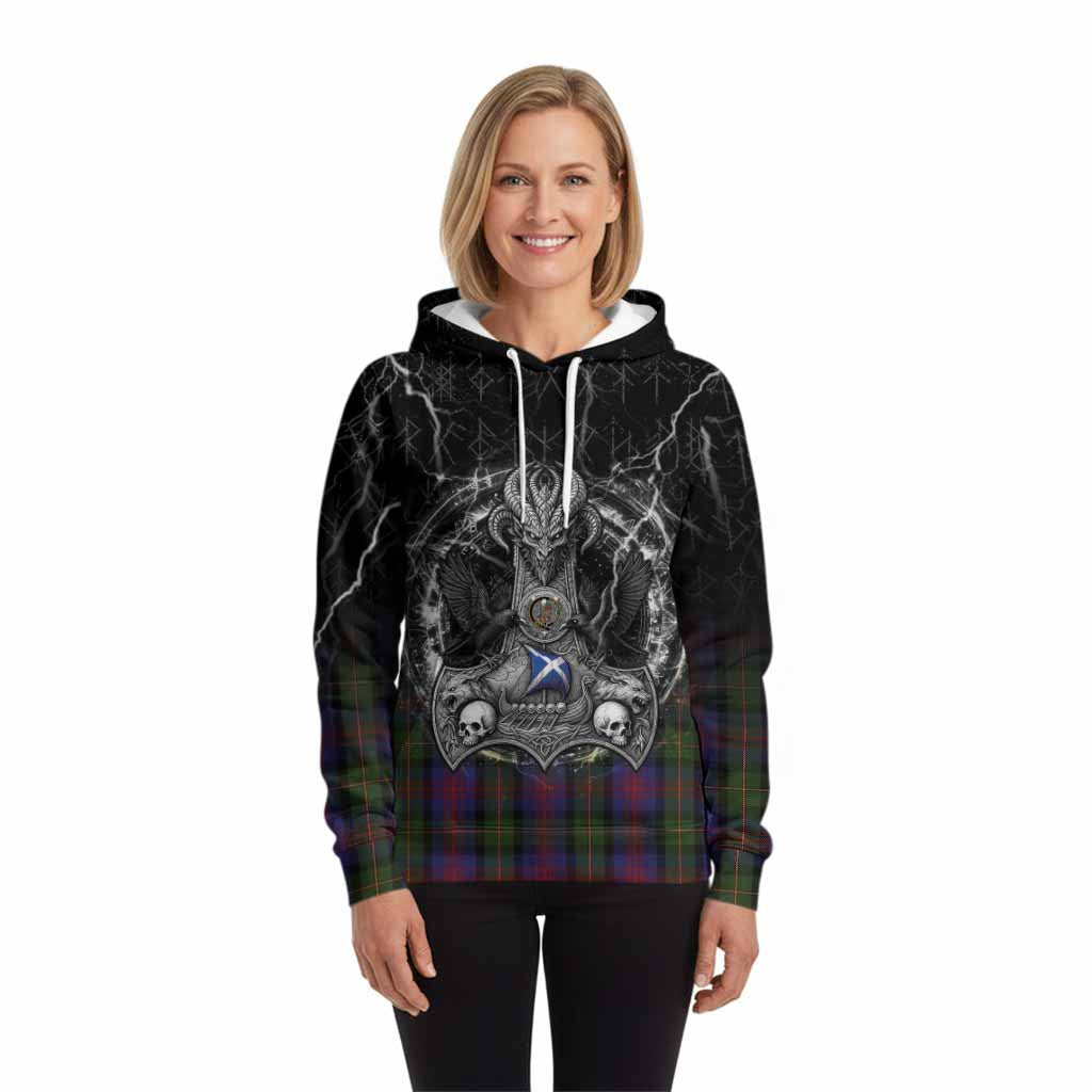 MacLennan (McLennan) Tartan Crest Hoodie Celtic Odin's Raven Legacy