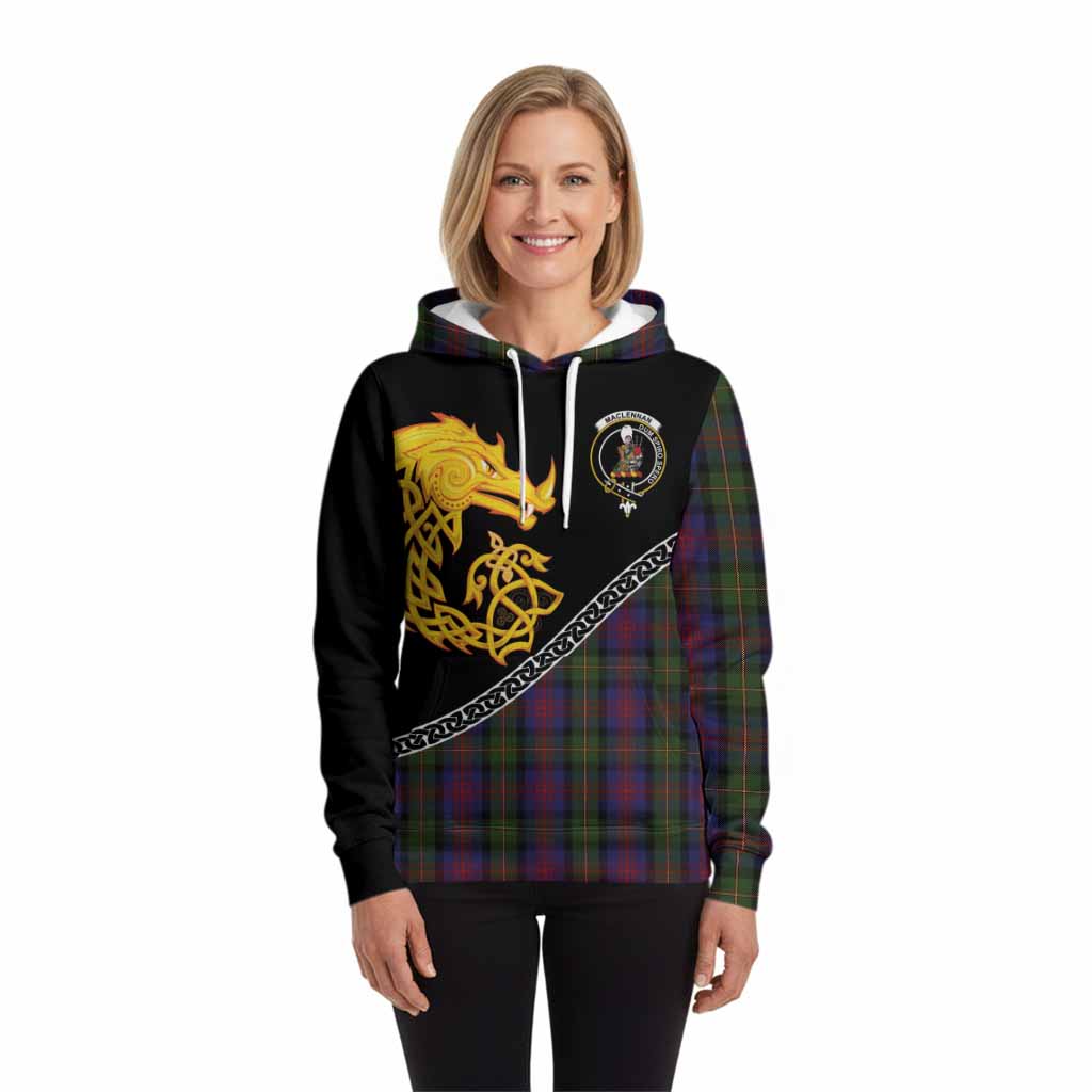 MacLennan (McLennan) Tartan Crest Hoodie Legendary Dragon Knot Half Style