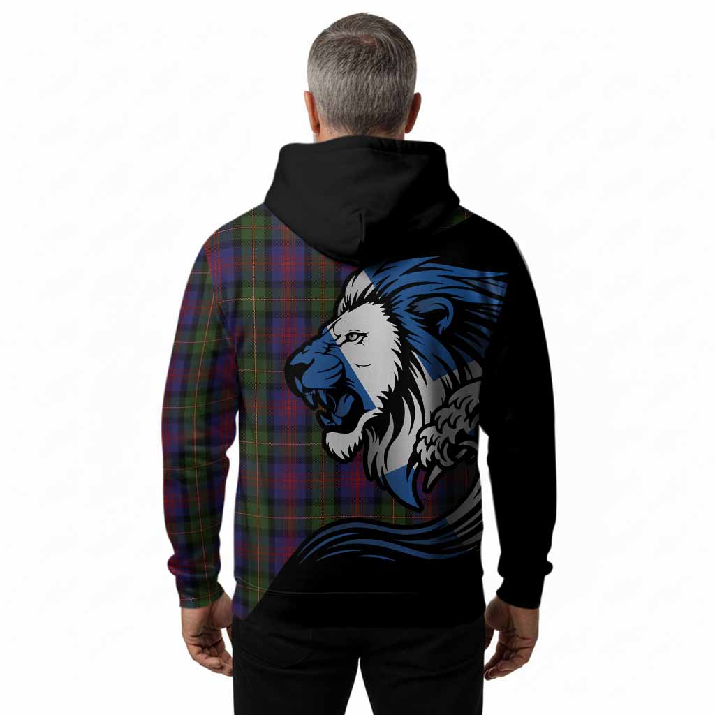 MacLennan (McLennan) Tartan Crest Hoodie Scottish Golden Lions Wave Flow