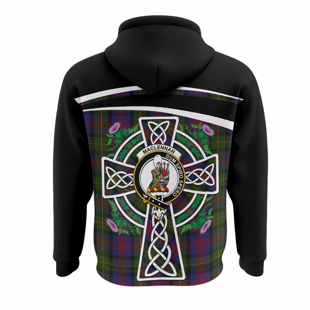 MacLennan (McLennan) Tartan Crest Hoodie Scottish Thistle Celtic Cross Alba Gu Brath