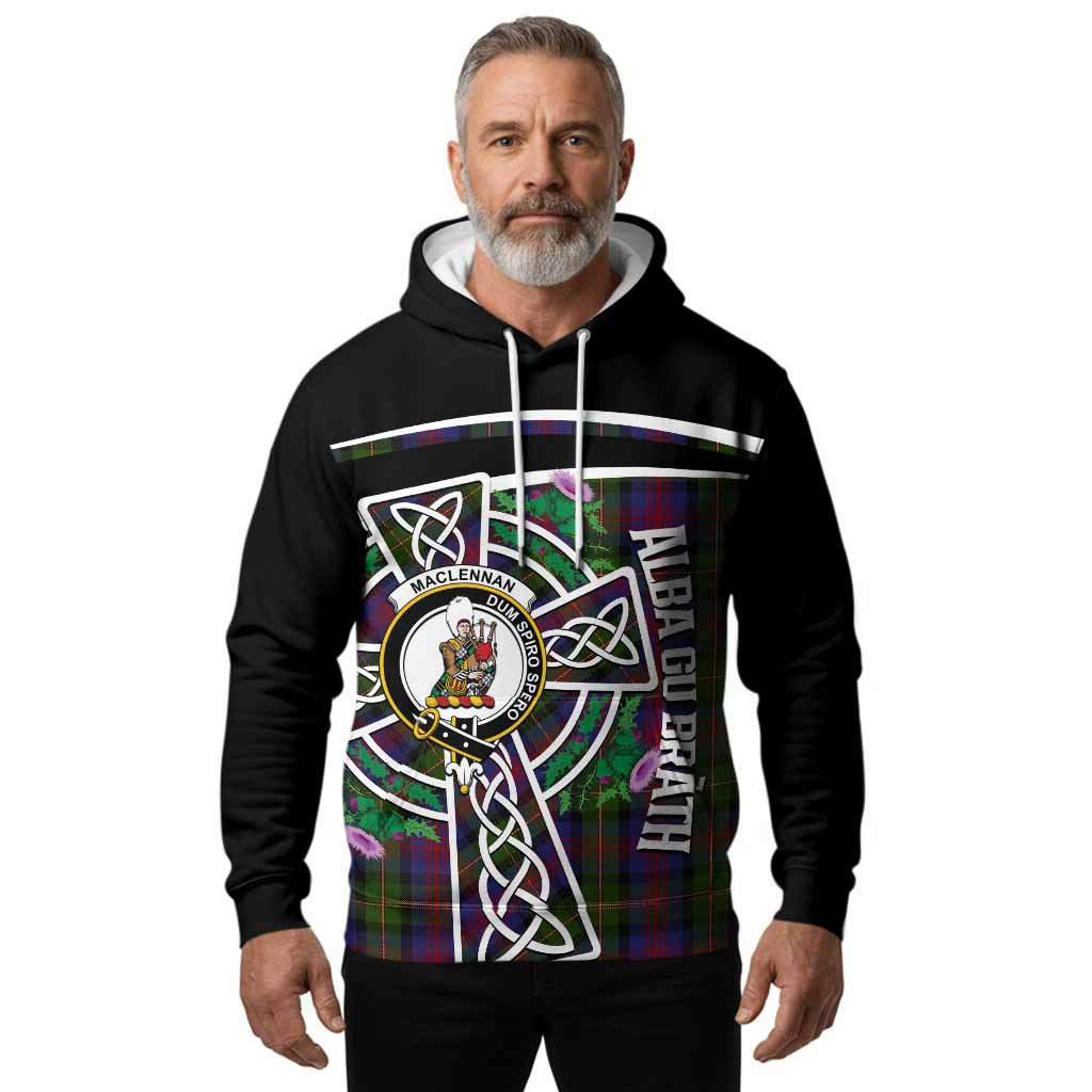MacLennan (McLennan) Tartan Crest Hoodie Scottish Thistle Celtic Cross Alba Gu Brath