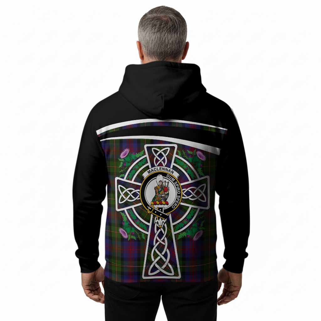 MacLennan (McLennan) Tartan Crest Hoodie Scottish Thistle Celtic Cross Alba Gu Brath