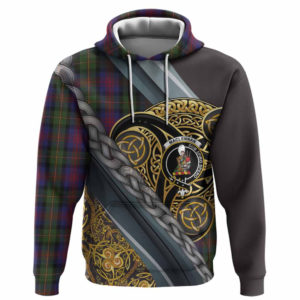 MacLennan (McLennan) Tartan Crest Hoodie Scottish Triskele Celtic