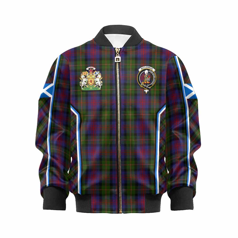 MacLennan (McLennan) Tartan Crest Kid Bomber Jacket Scotland Coat of Arm Flag Style - Tartan Vibes Clothing