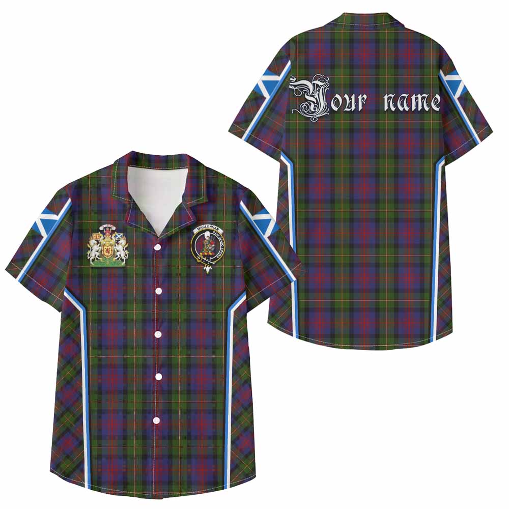 MacLennan (McLennan) Tartan Crest Kid Hawaiian Shirt Scotland Coat of Arm Flag Style - Tartan Vibes Clothing