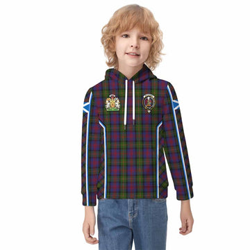 MacLennan (McLennan) Tartan Crest Kid Hoodie Scotland Coat of Arm Flag Style