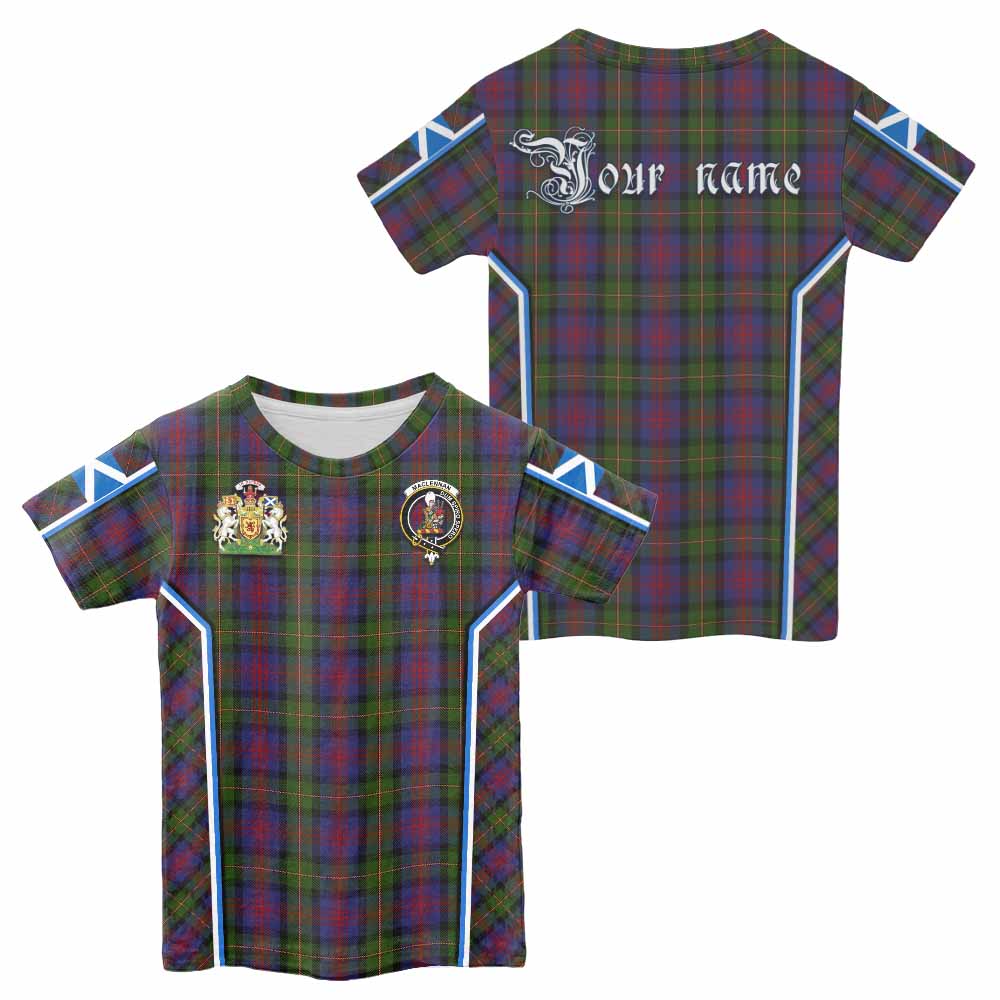 MacLennan (McLennan) Tartan Crest Kid T-shirt Scotland Coat of Arm Flag Style - Tartan Vibes Clothing