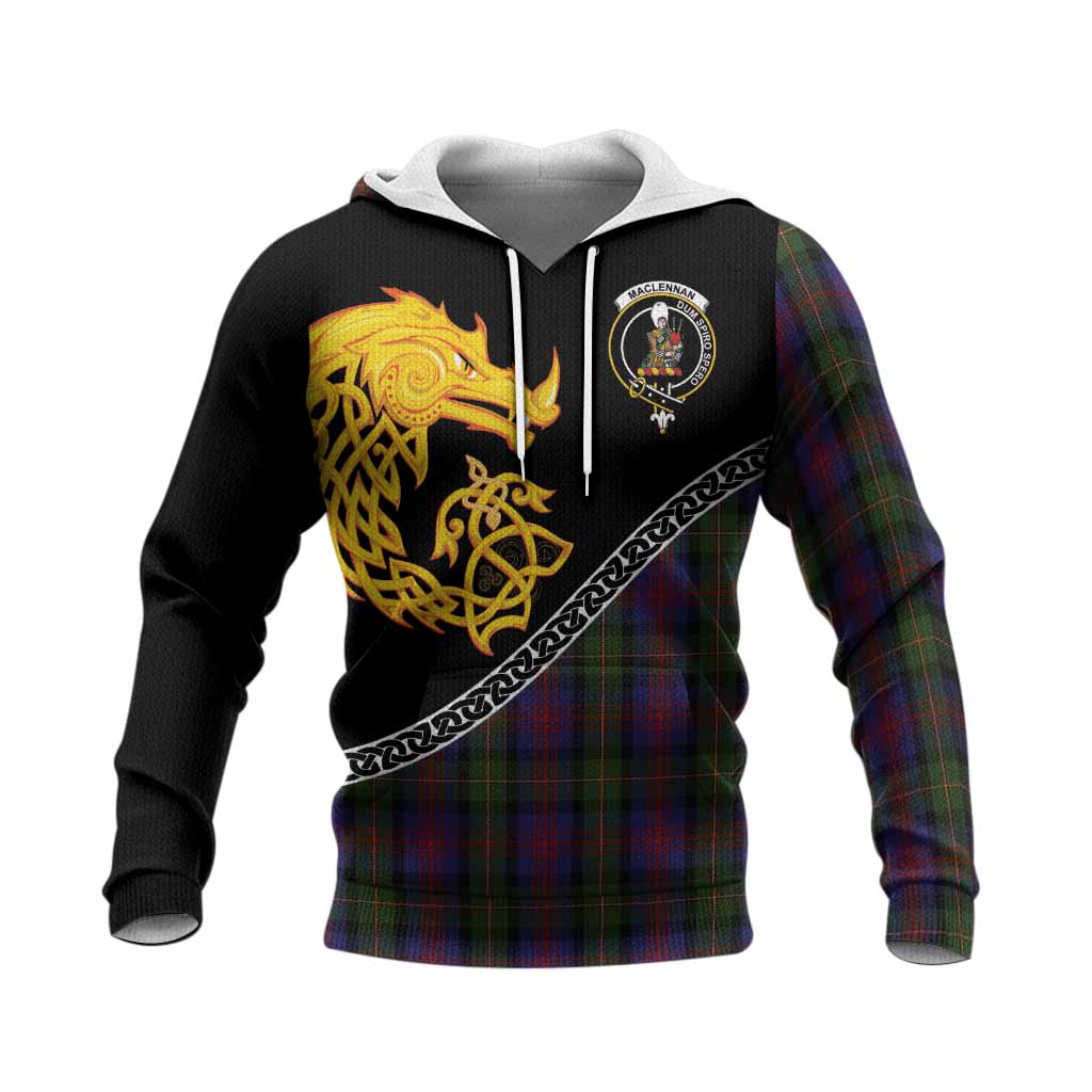 MacLennan (McLennan) Tartan Crest Knitted Hoodie Legendary Dragon Knot Half Style