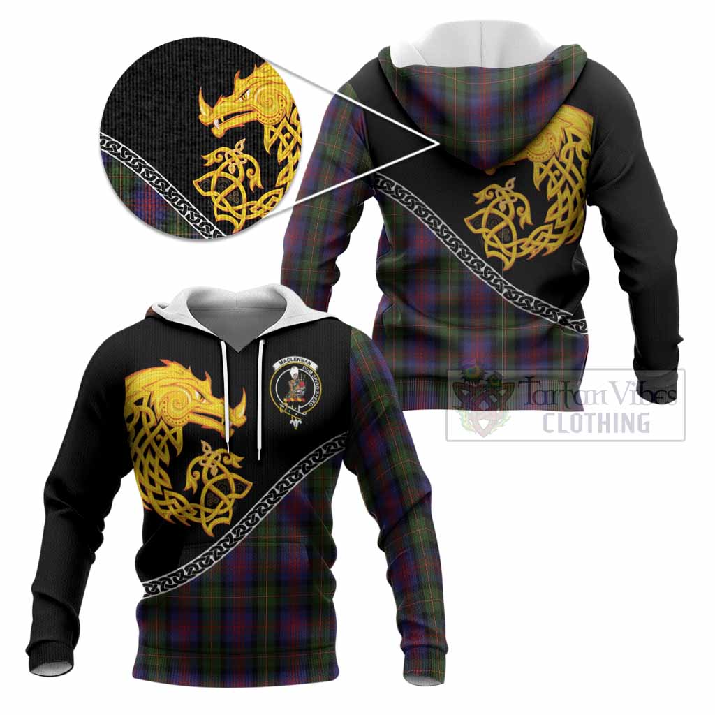 MacLennan (McLennan) Tartan Crest Knitted Hoodie Legendary Dragon Knot Half Style