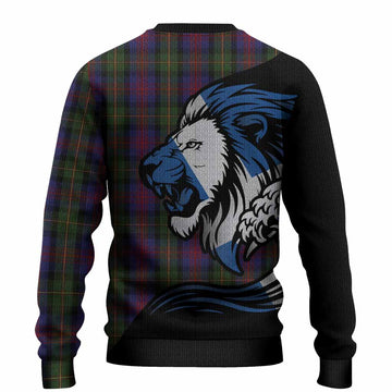 MacLennan (McLennan) Tartan Crest Knitted Sweater Scottish Golden Lions Wave Flow