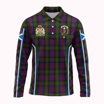 MacLennan (McLennan) Tartan Crest Long Sleeve Polo Shirt Scotland Coat of Arm Flag Style