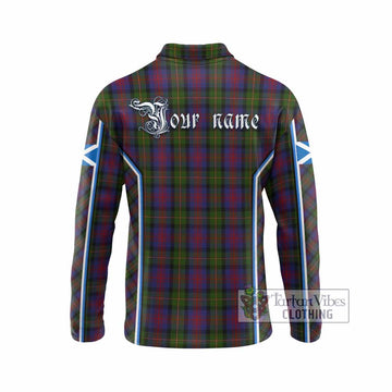 MacLennan (McLennan) Tartan Crest Long Sleeve Polo Shirt Scotland Coat of Arm Flag Style