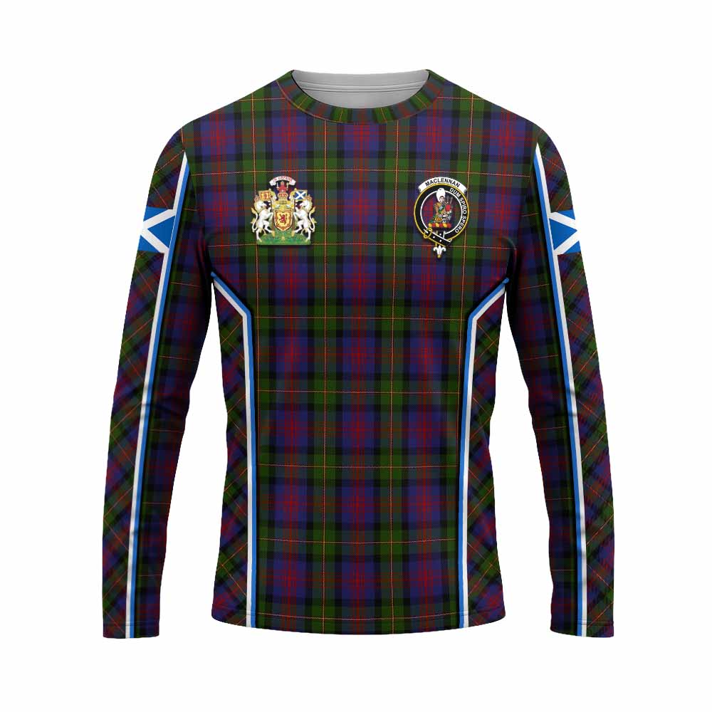 MacLennan (McLennan) Tartan Crest Long Sleeve T-Shirt Scotland Coat of Arm Flag Style - Tartan Vibes Clothing