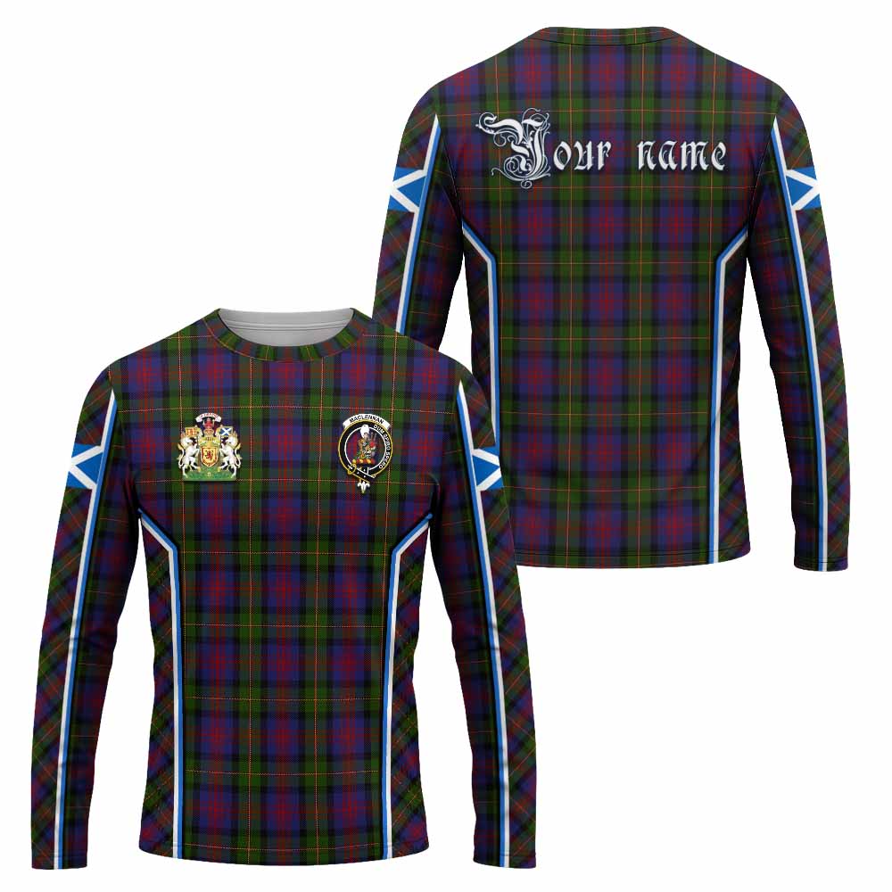 MacLennan (McLennan) Tartan Crest Long Sleeve T-Shirt Scotland Coat of Arm Flag Style - Tartan Vibes Clothing