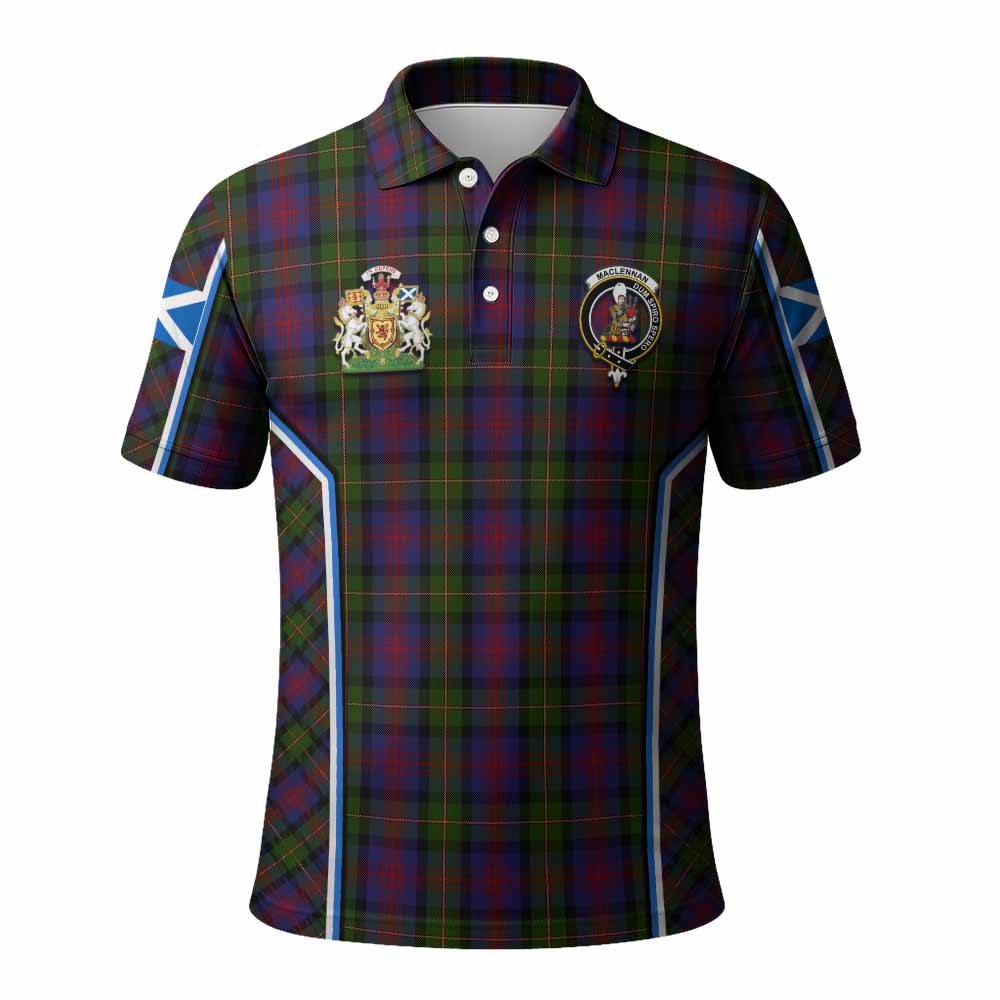 MacLennan (McLennan) Tartan Crest Polo Shirt Scotland Coat of Arm Flag Style - Tartan Vibes Clothing