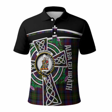 MacLennan (McLennan) Tartan Crest Polo Shirt Scottish Thistle Celtic Cross Alba Gu Brath