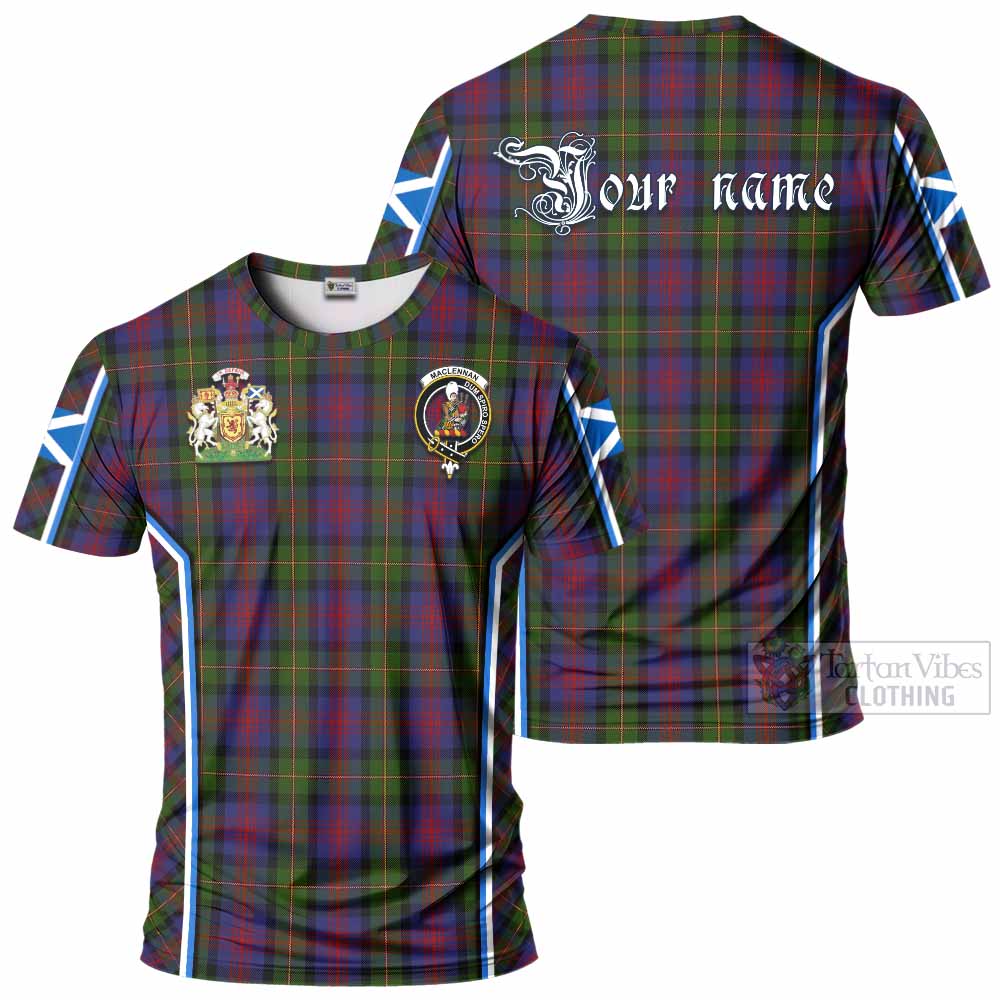 MacLennan (McLennan) Tartan Crest T-shirt Scotland Coat of Arm Flag Style - Tartan Vibes Clothing
