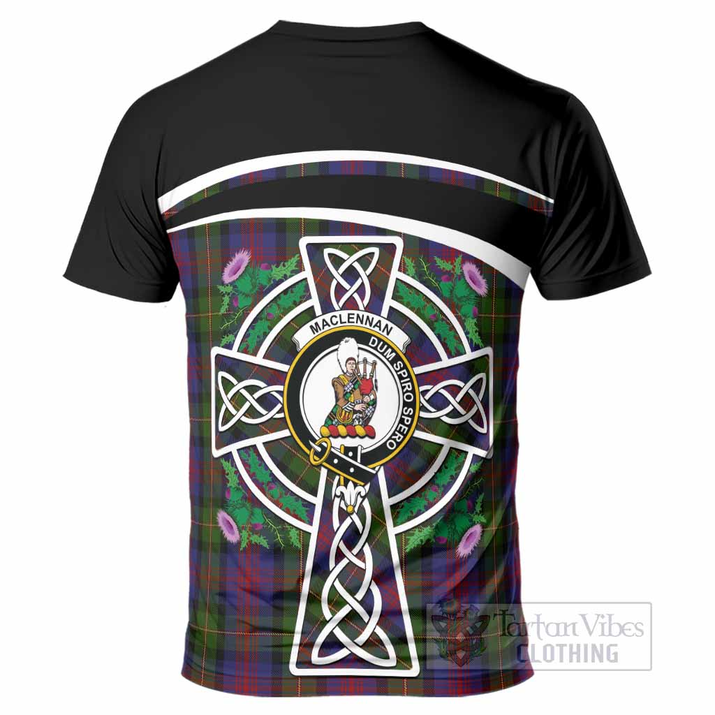 MacLennan (McLennan) Tartan Crest T-Shirt Scottish Thistle Celtic Cross Alba Gu Brath