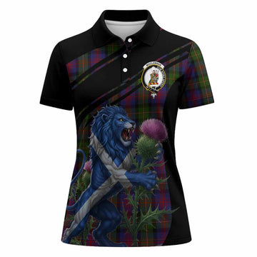 MacLennan (McLennan) Tartan Crest Women Polo Shirt Scottish Lion Rampant Thistle