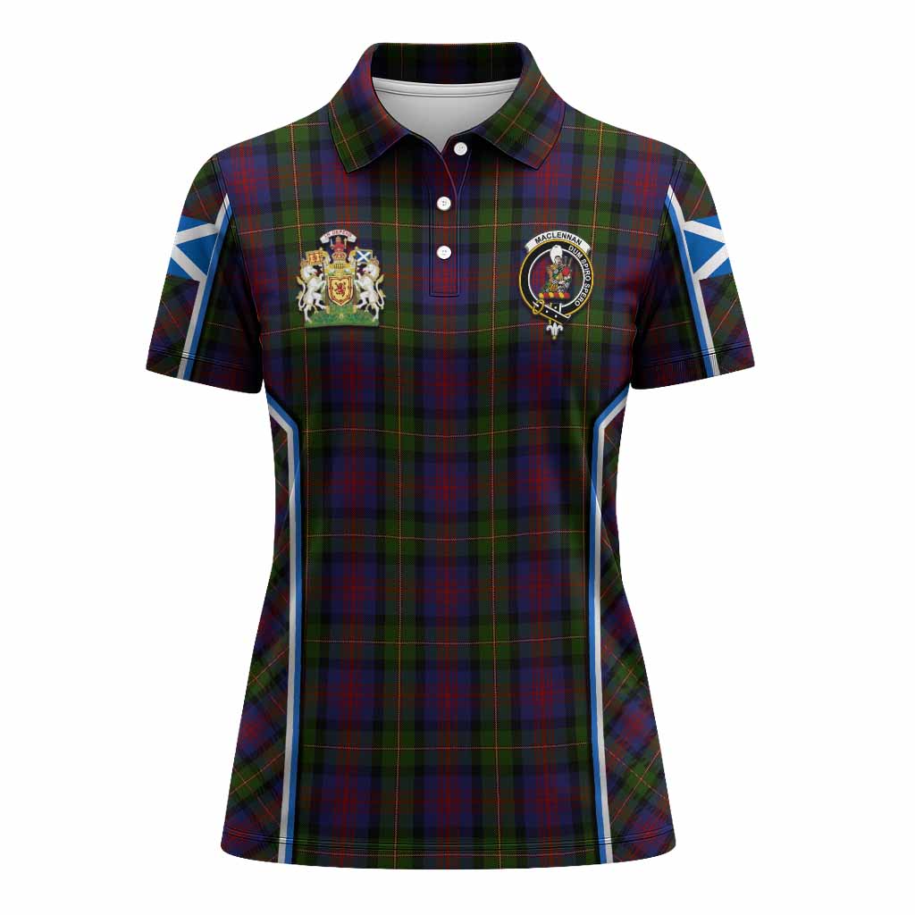 MacLennan (McLennan) Tartan Crest Women's Polo Shirt Scotland Coat of Arm Flag Style - Tartan Vibes Clothing