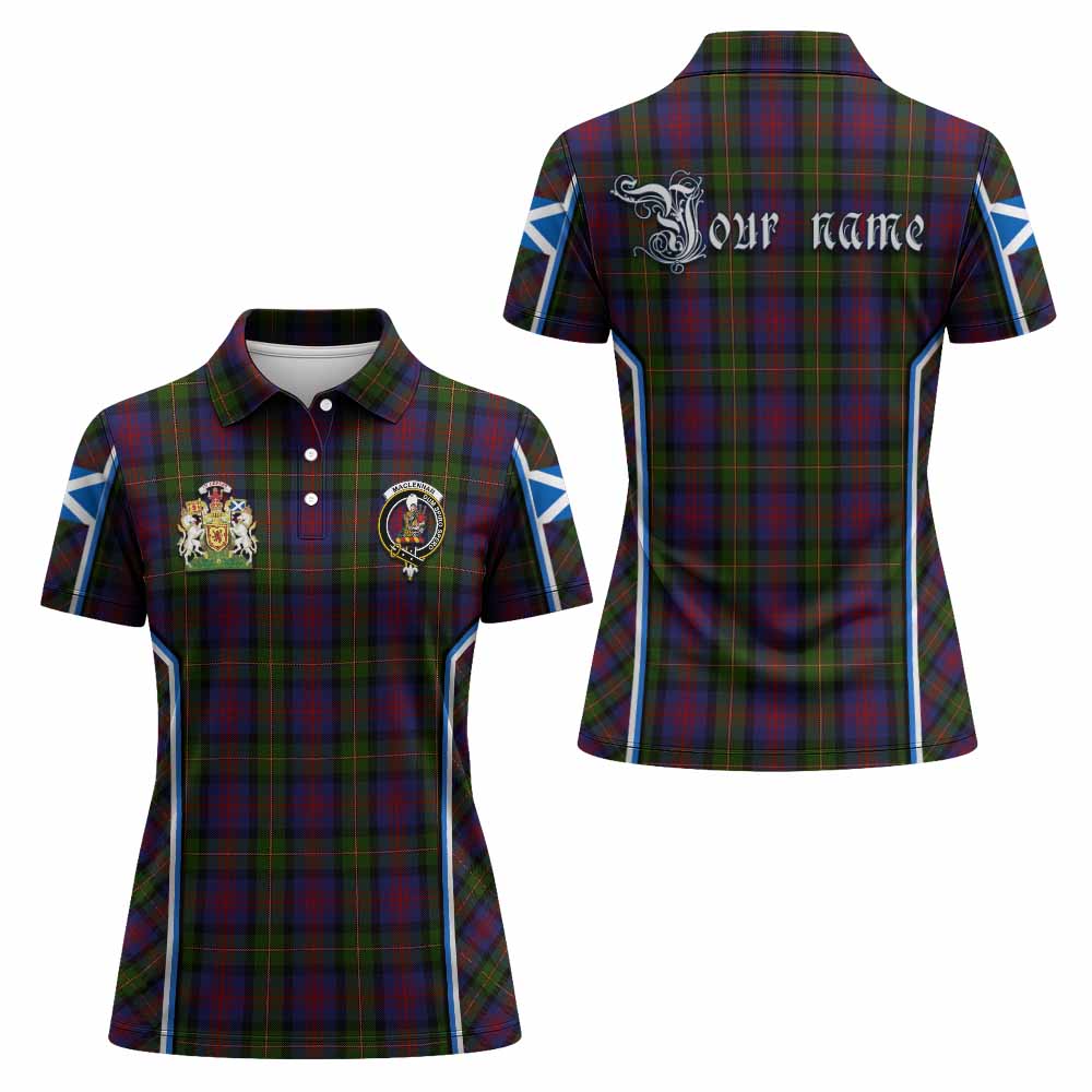 MacLennan (McLennan) Tartan Crest Women's Polo Shirt Scotland Coat of Arm Flag Style - Tartan Vibes Clothing