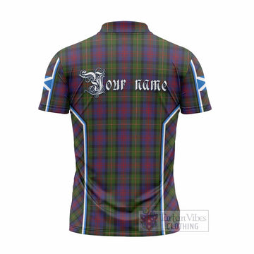 MacLennan (McLennan) Tartan Crest Zipper Polo Shirt Scotland Coat of Arm Flag Style