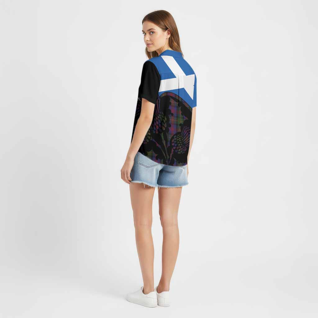 MacLennan (McLennan) Tartan Family Crest Cotton Hawaiian Shirt Scotland Thistle Floral Flag Style