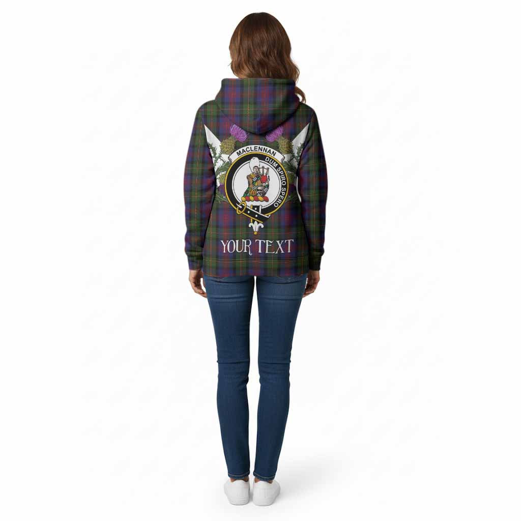 MacLennan (McLennan) Tartan Family Crest Cotton Hoodie Scottish Burns Night Thistle Floral