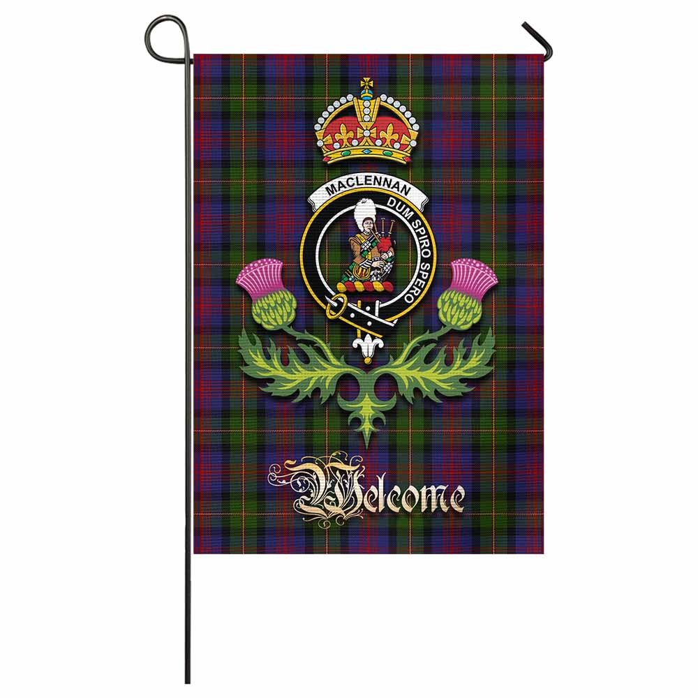 MacLennan (McLennan) Tartan Family Crest Garden Flag Royal Thistle Welcome Style