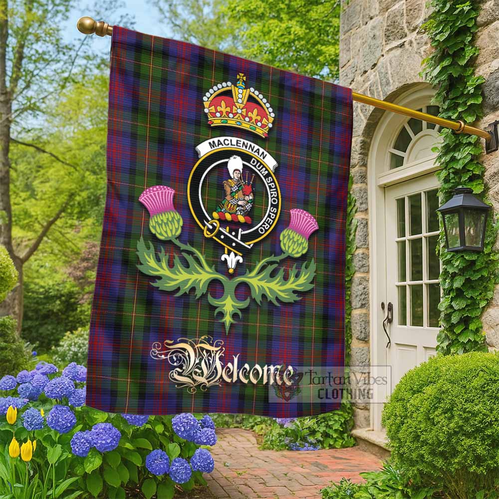 MacLennan (McLennan) Tartan Family Crest Garden Flag Royal Thistle Welcome Style