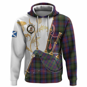 MacLennan (McLennan) Tartan Family Crest Hoodie Bagpipes with Scottish Thistle