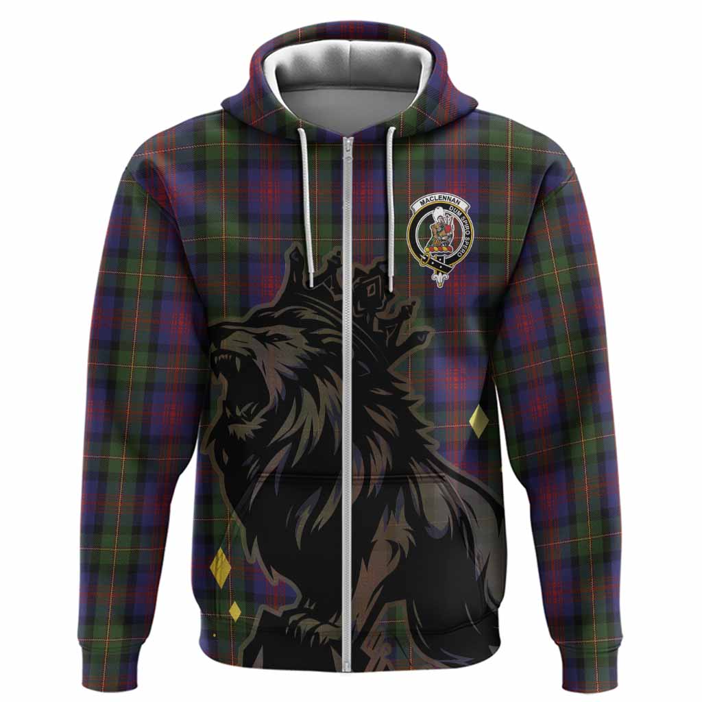 MacLennan (McLennan) Tartan Family Crest Hoodie Crowned Lion Roaring