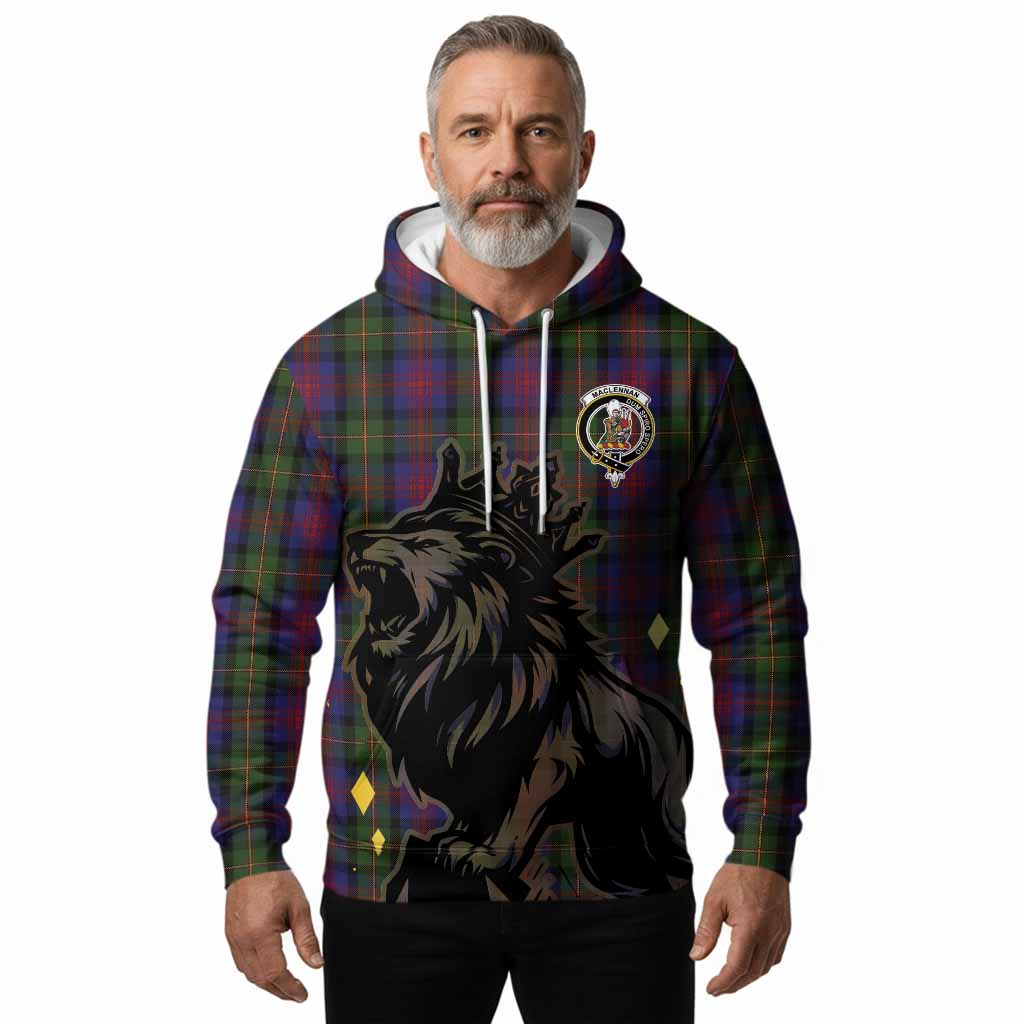 MacLennan (McLennan) Tartan Family Crest Hoodie Crowned Lion Roaring