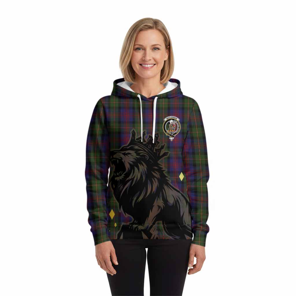 MacLennan (McLennan) Tartan Family Crest Hoodie Crowned Lion Roaring