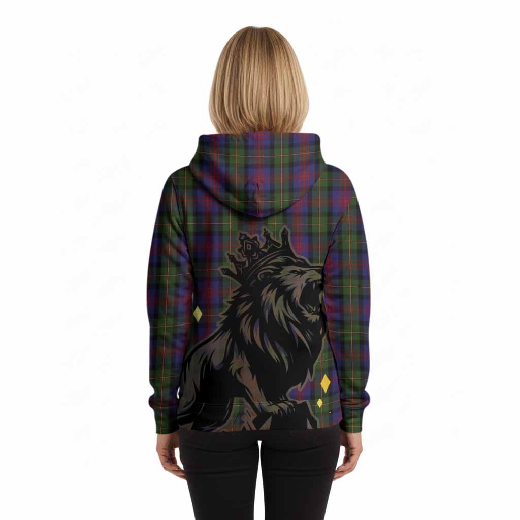 MacLennan (McLennan) Tartan Family Crest Hoodie Crowned Lion Roaring