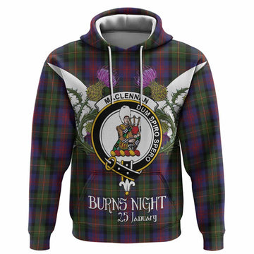 MacLennan (McLennan) Tartan Family Crest Hoodie Scottish Burns Night Thistle Floral