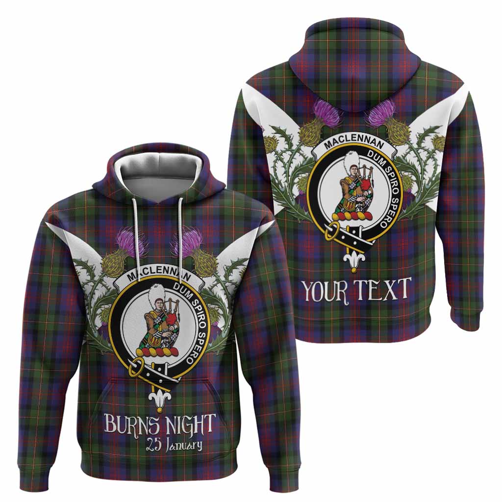 MacLennan (McLennan) Tartan Family Crest Hoodie Scottish Burns Night Thistle Floral