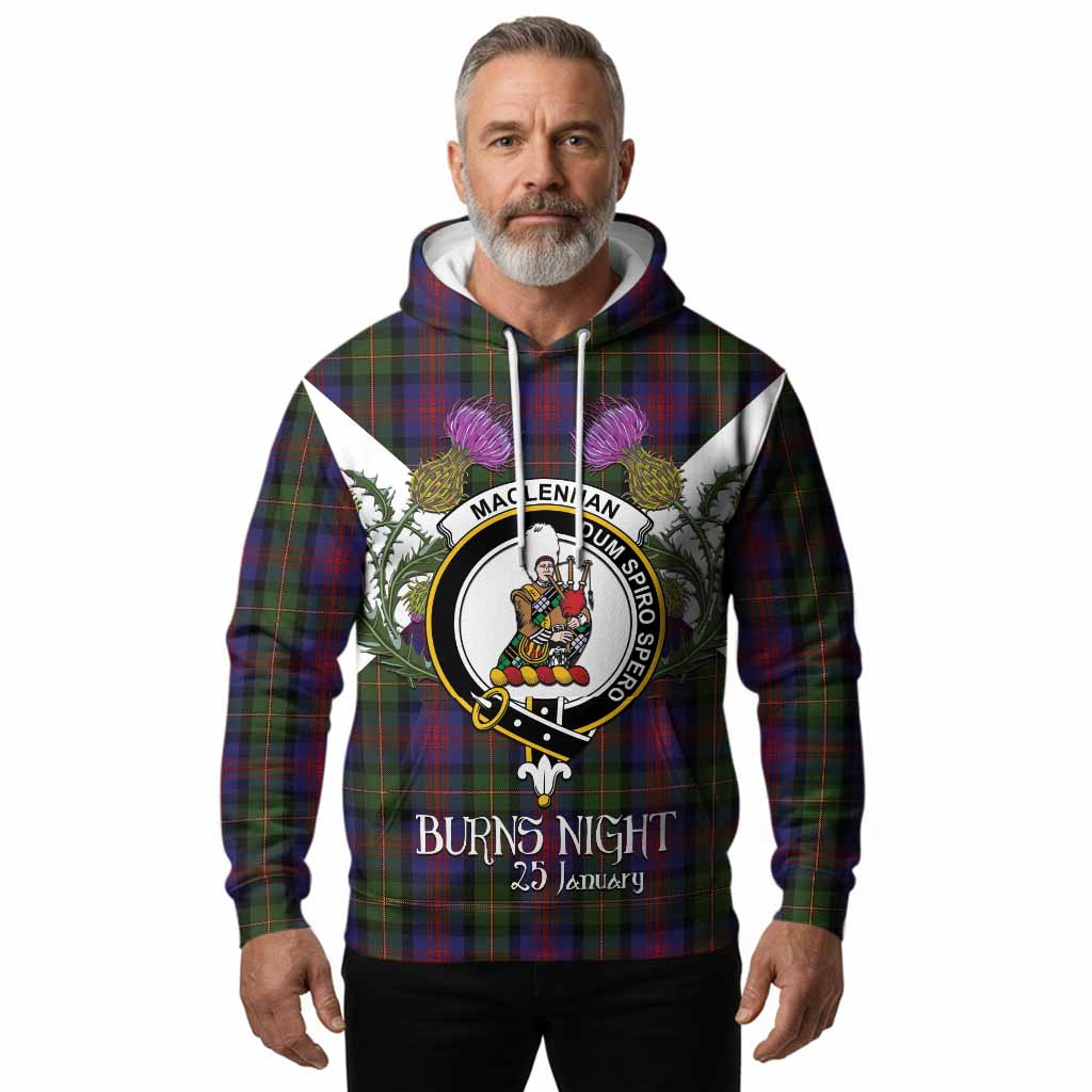 MacLennan (McLennan) Tartan Family Crest Hoodie Scottish Burns Night Thistle Floral
