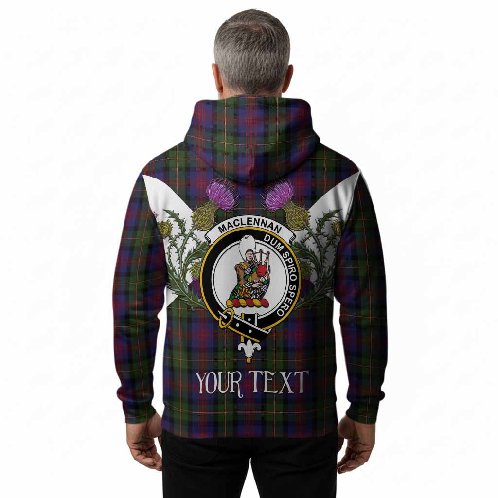 MacLennan (McLennan) Tartan Family Crest Hoodie Scottish Burns Night Thistle Floral